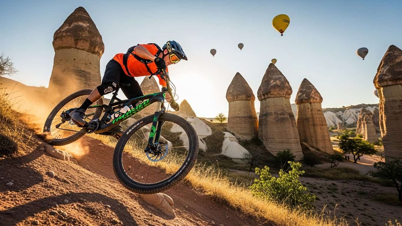 Cycling through Red Valley Trail Cappadocia