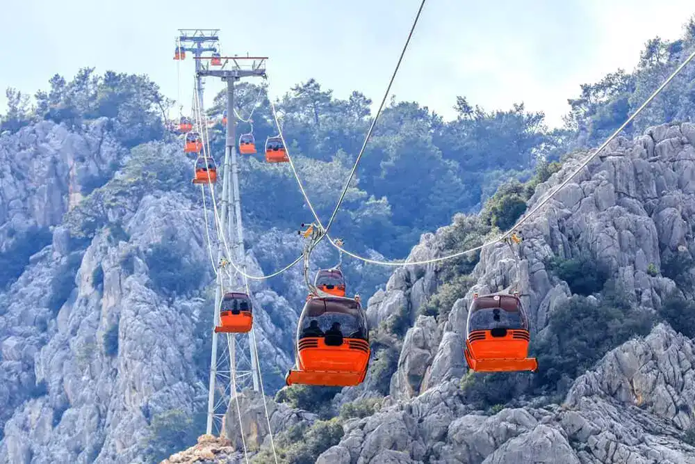 Mount Olympos Cable Car above the Mediterranean clouds