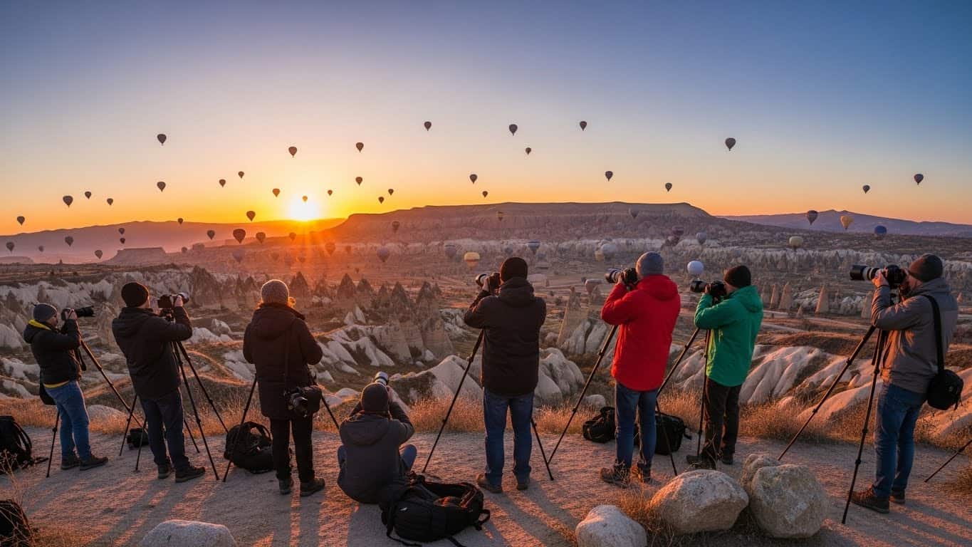 Luxury sunrise photography session with balloons
